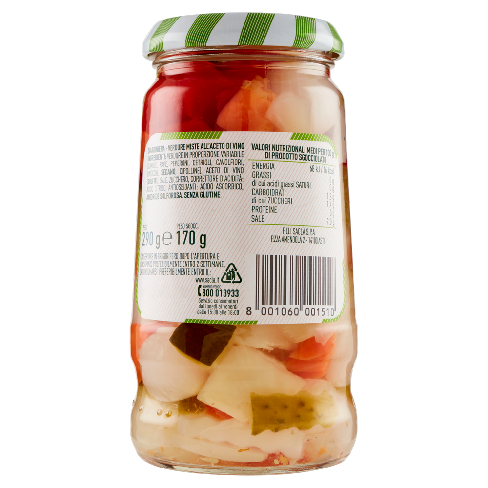 Giardiniera Con Verdure Miste In Aceto Di Vino Acetelli Sacla' - Foto 3