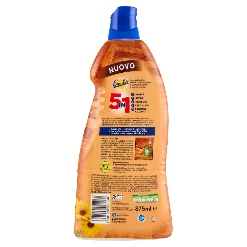 Lavaincera Profumato Per Parquet Emulsio 875 Ml - Foto 3