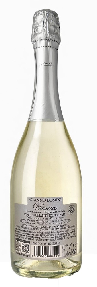 Vino Prosecco Spumante Doc Extra Brut 47 Anno Domini - Foto 2