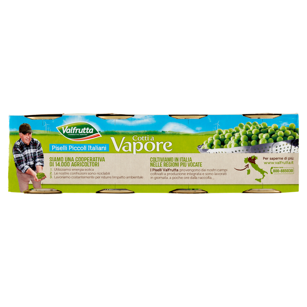 Piselli Piccoli Italiani Cotti A Vapore 4x140g Valfrutta - Foto 3