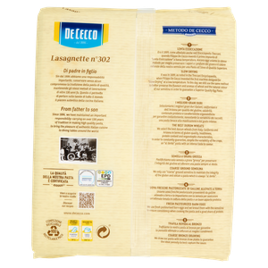 Pasta Lasagnette All'uovo N.302 De Cecco - Foto 3