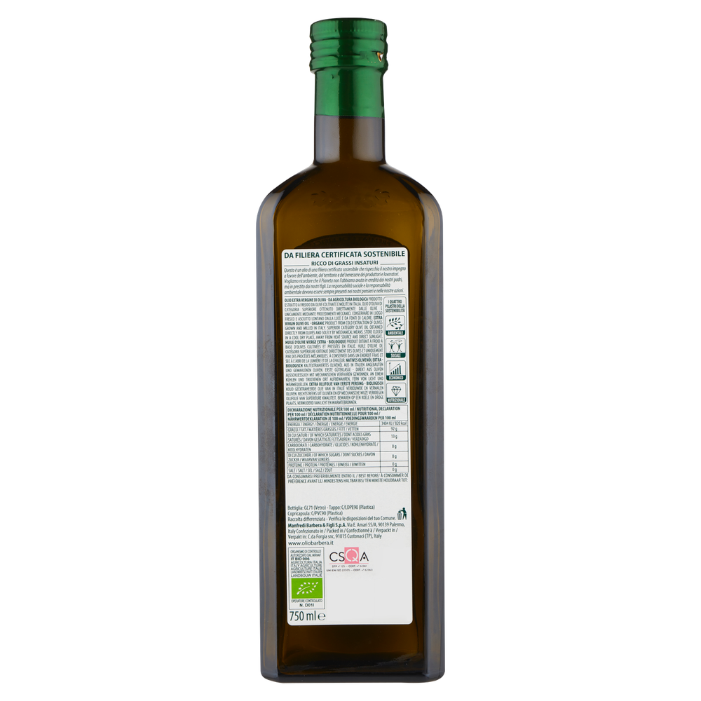 Olio Extravergine D'oliva Italiano Bio Sostenibile 100% Italiano Barbe