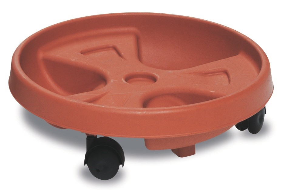 Sottovaso Con 3 Ruote Montate Diametro 30 Cm Colore Cotto Stefanplast - Foto 1