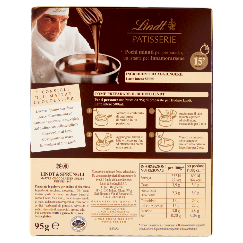 Preparato Per Budino Al Cioccolato Al Latte Lindt - Foto 3