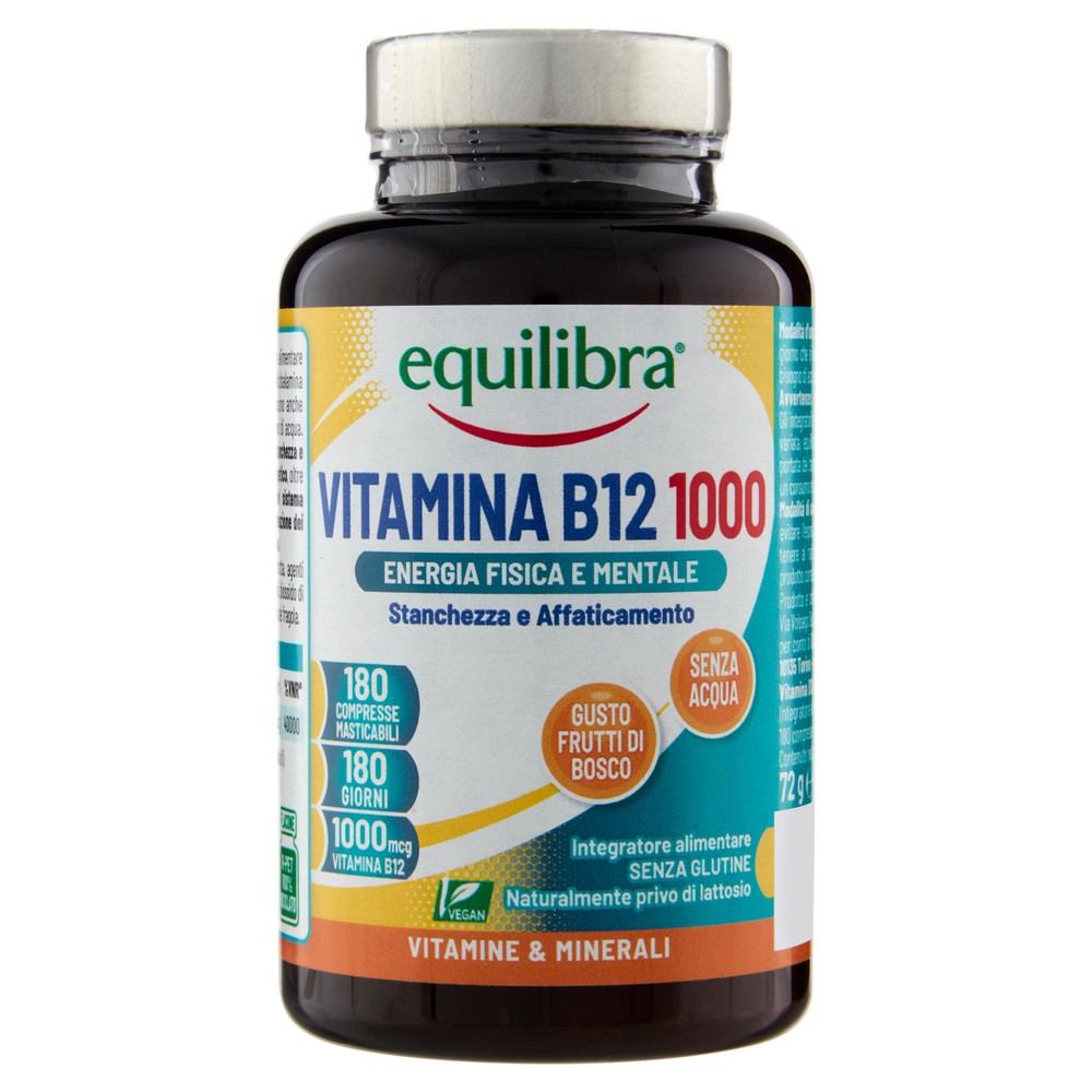 Equilibra Vitamina B12 1000 180 Compresse Masticabili 72 G - Foto 1