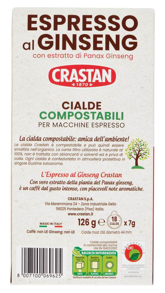 Cialde Espresso Al Ginseng Crastan - Foto 3