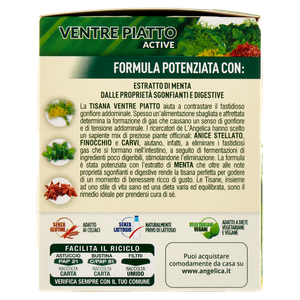 Tisana Ventre Piatto Sgonfiante Con Estratto Di Menta 18x2g L'angelica - Foto 2