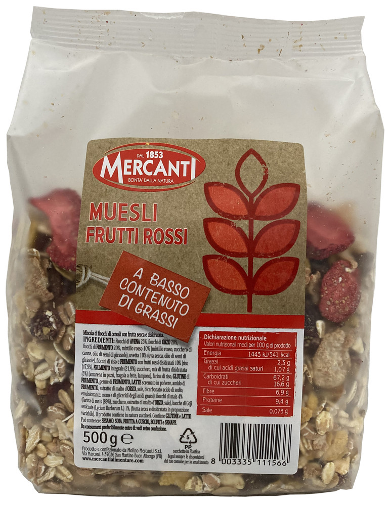 Muesli Con Frutti Rossi Molino Mercanti - Foto 1