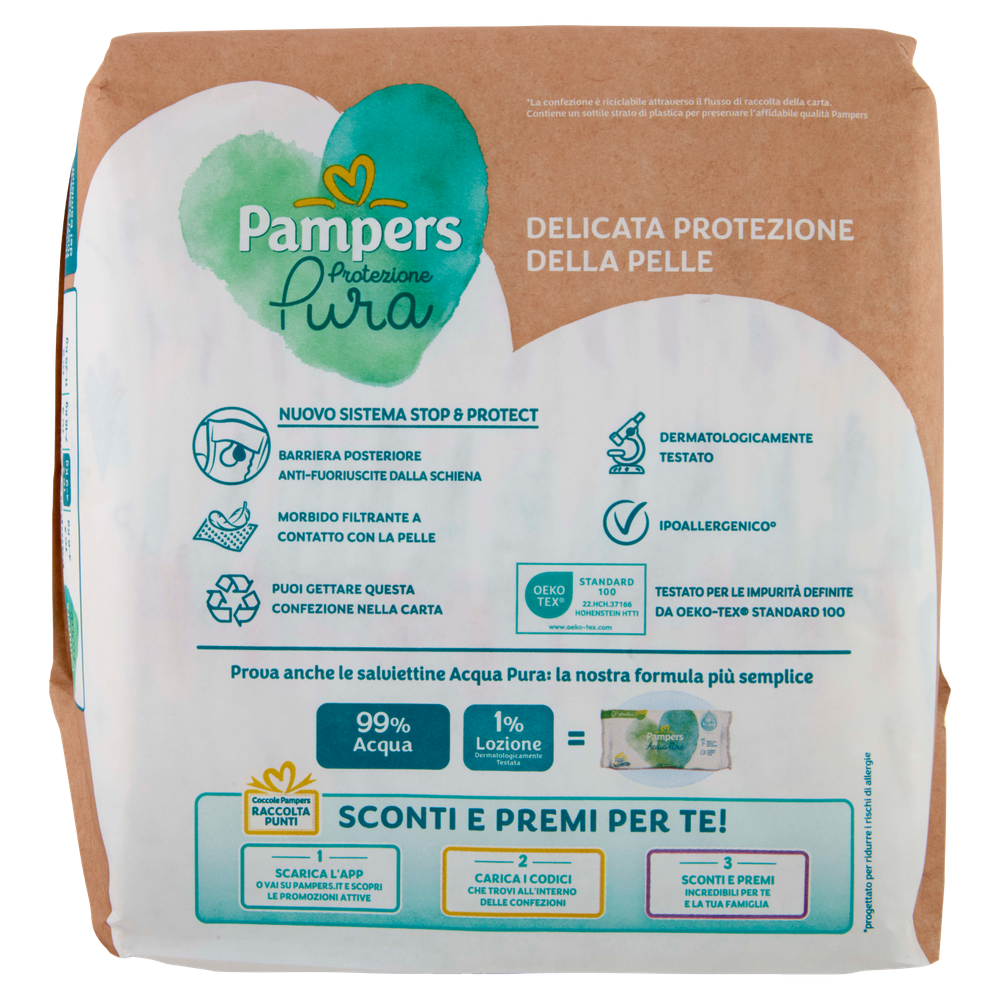 Pannolini Protezione Pura, Taglia 3 Midi (4-9 Kg) Pampers - Foto 3