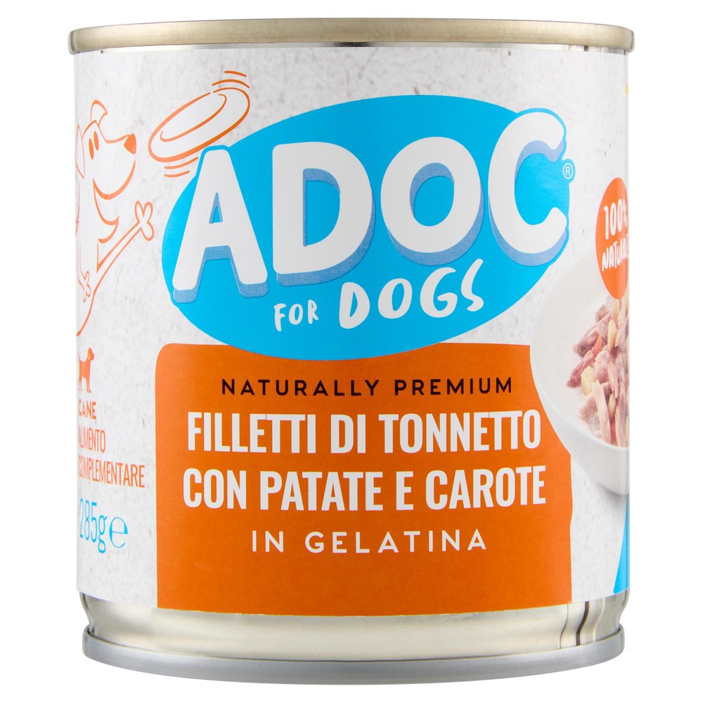 Alimento Umido Per Cani Naturally Premium Tonnetto,Patate,Carote Adoc - Foto 1