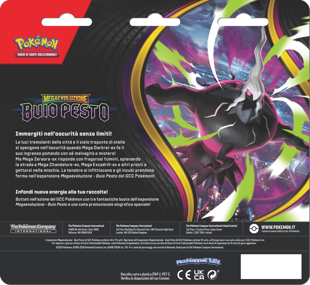 Pokemon Megaevoluzione Buio Pesto 3 Buste Assortito - Foto 2