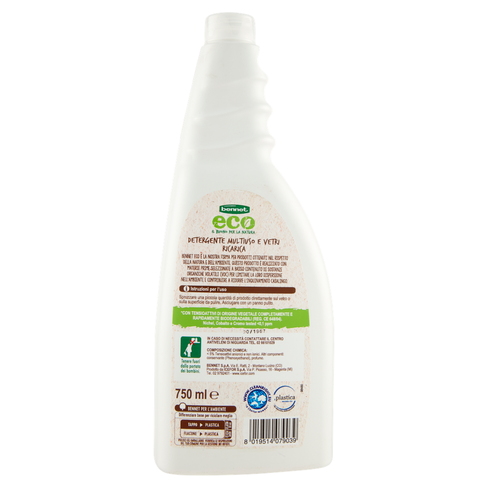 Detergente Multiuso E Vetri Ricarica Bennet Eco