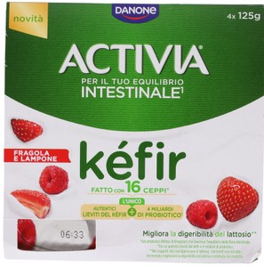Activia Kefir Fragola E Lampone, Probiotico Bifidus 4x125g - Foto 1