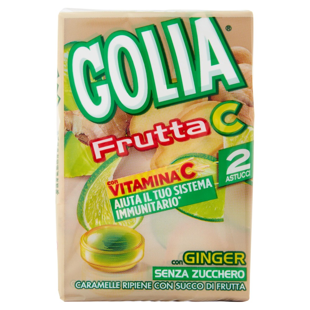 Caramelle Frutta C Al Gusto Lime E Zenzero Senza Zucchero 2x46g Golia - Foto 1