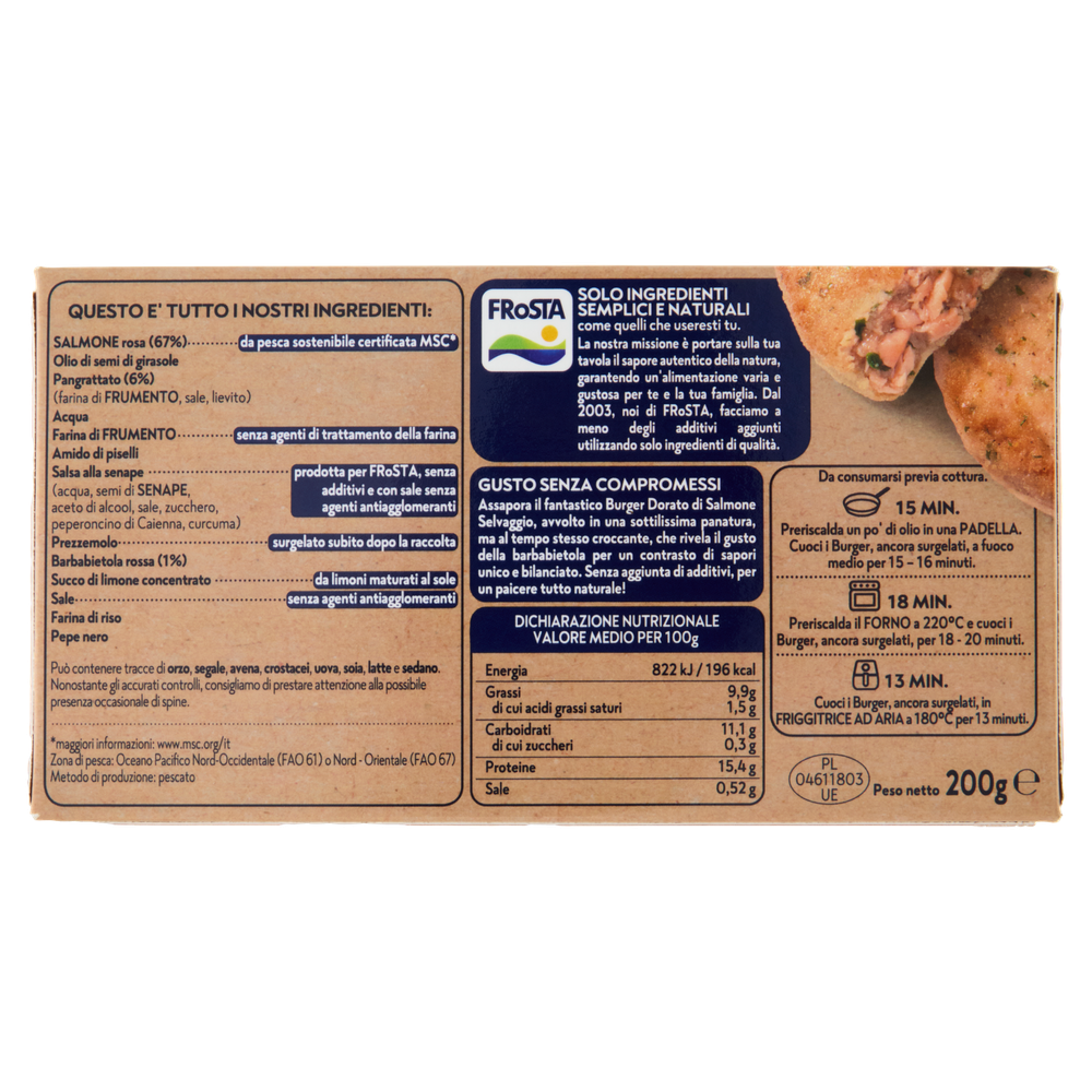 Burger Dorato Al Salmone Frosta - Foto 3