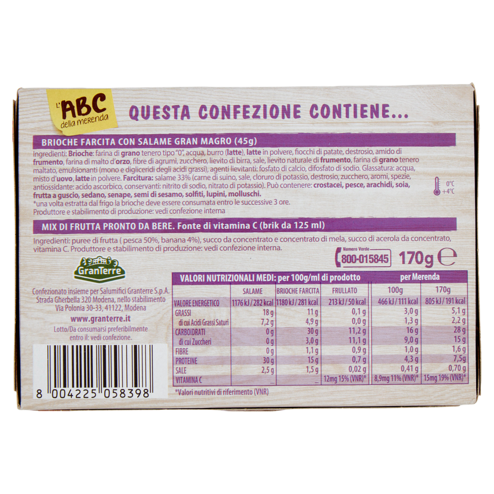 Merenda Brioche Con Salame Gran Magro Casa Modena Teneroni