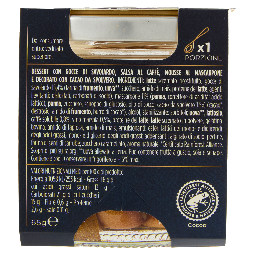 Dessert Tiramisù Con Gocce Di Savoiardo, Caffè, Mousse Al Mascarpone - Foto 3