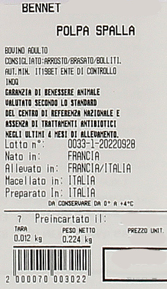 Polpa Di Bovino Adulto Per Brasato Filiera Valore Bennet - Foto 3