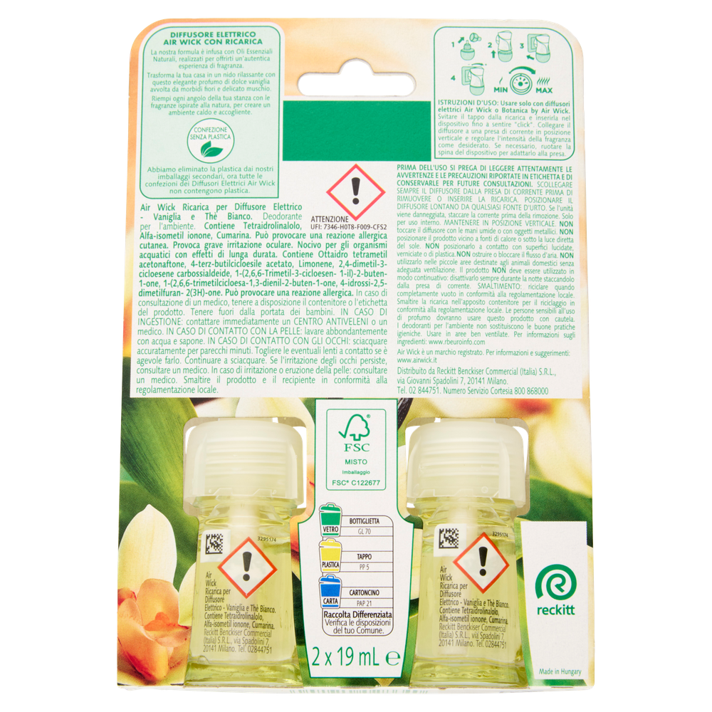 Ricarica Diffusore Elettrico Vaniglia E Thè Bianco 2x19 Ml Air Wick - Foto 3