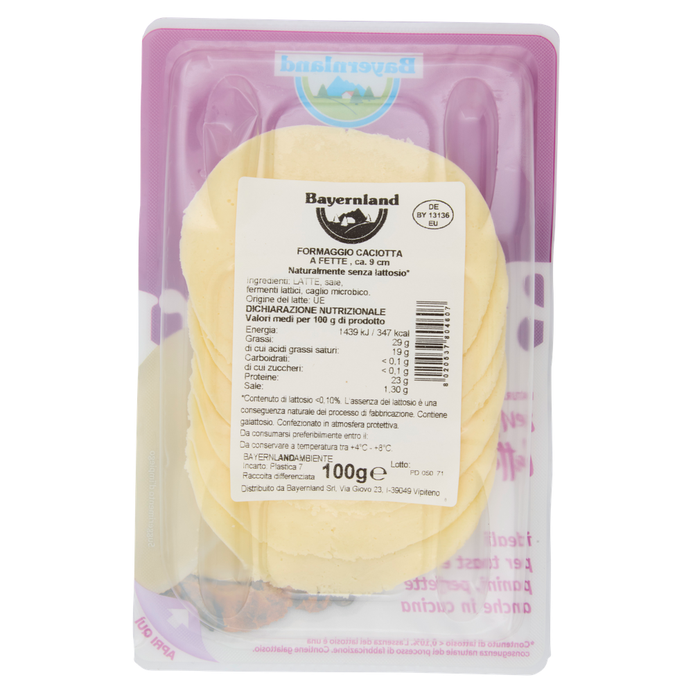 Caciotta A Fette Senza Lattosio 100g Bayernland - Foto 3