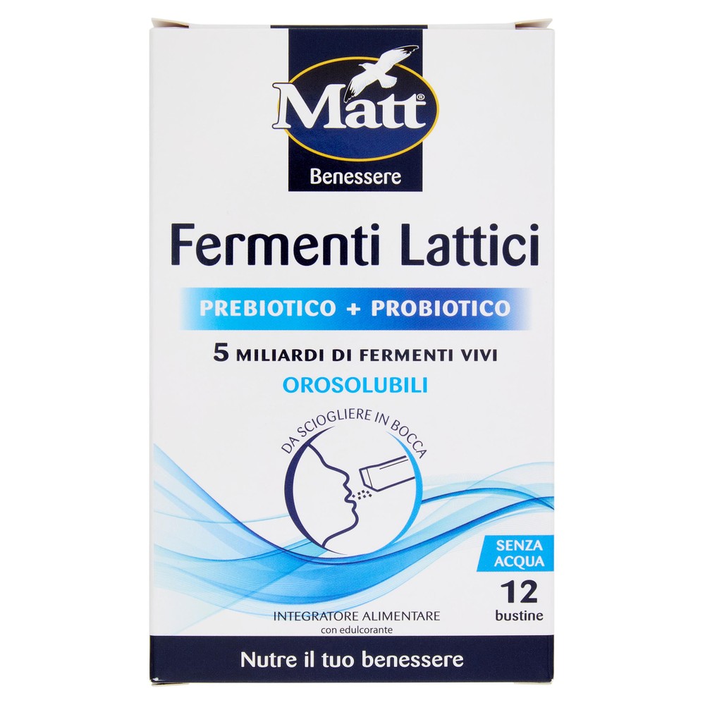 Matt Fermenti Lattici Prebiotico + Probiotico Orosolubili 12 Bustine - Foto 1