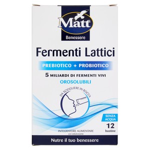 Matt Fermenti Lattici Prebiotico + Probiotico Orosolubili 12 Bustine - Foto 1