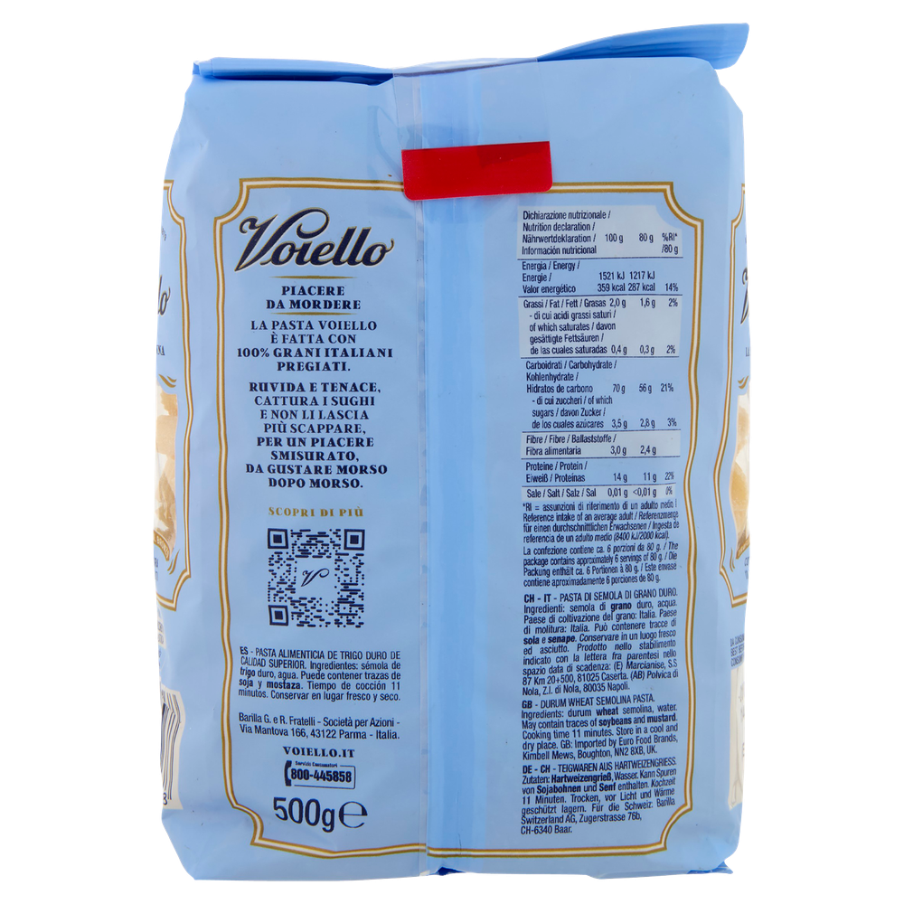Pasta La Mezza Penna Rigata N.154 100% Grano Italiano Voiello - Foto 3