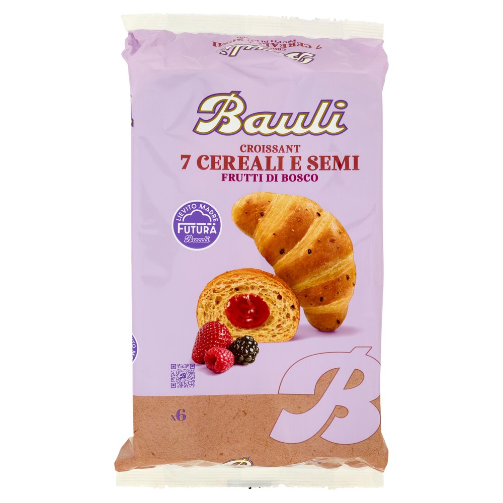 Croissant Ai 7 Cereali Con Farcitura Ai Frutti Di Bosco 6x45g Bauli - Foto 1