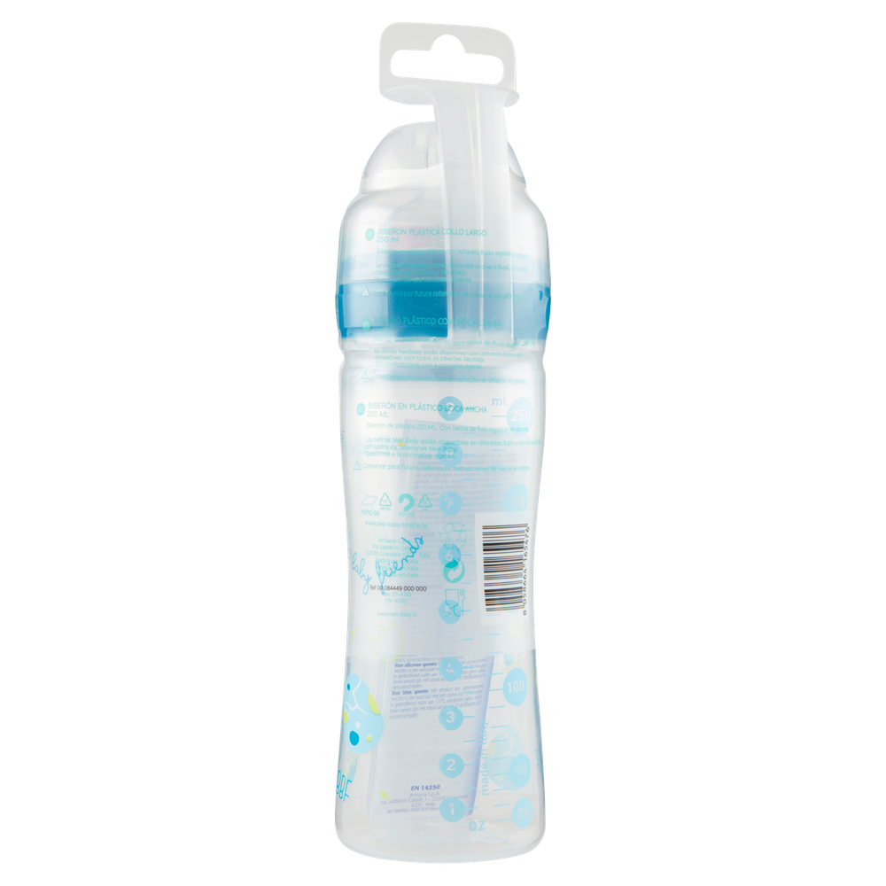 Biberon Con Tettarella In Silicone Blu Neobaby Ml.250 2m+ - Foto 3