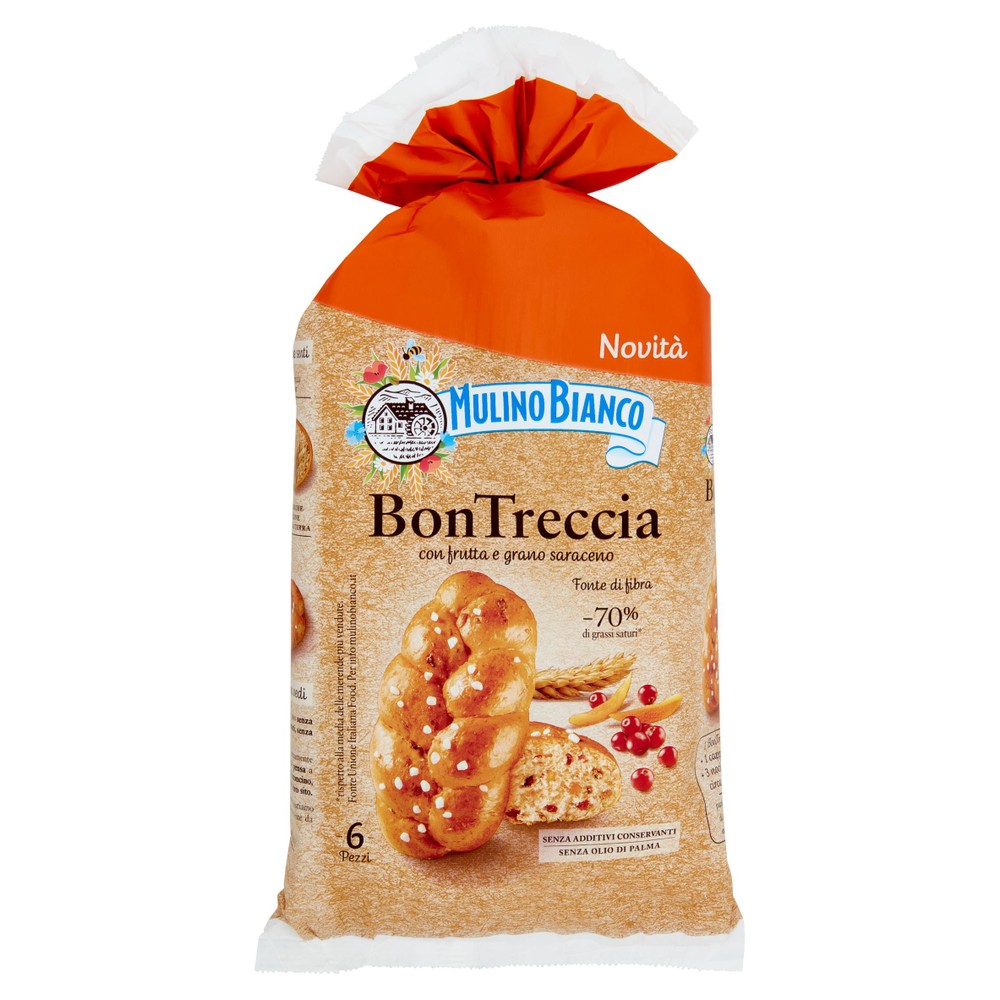 Merendine Bontreccia Con Frutta E Grano Saraceno 6x37,5g Mulino Bianco - Foto 1
