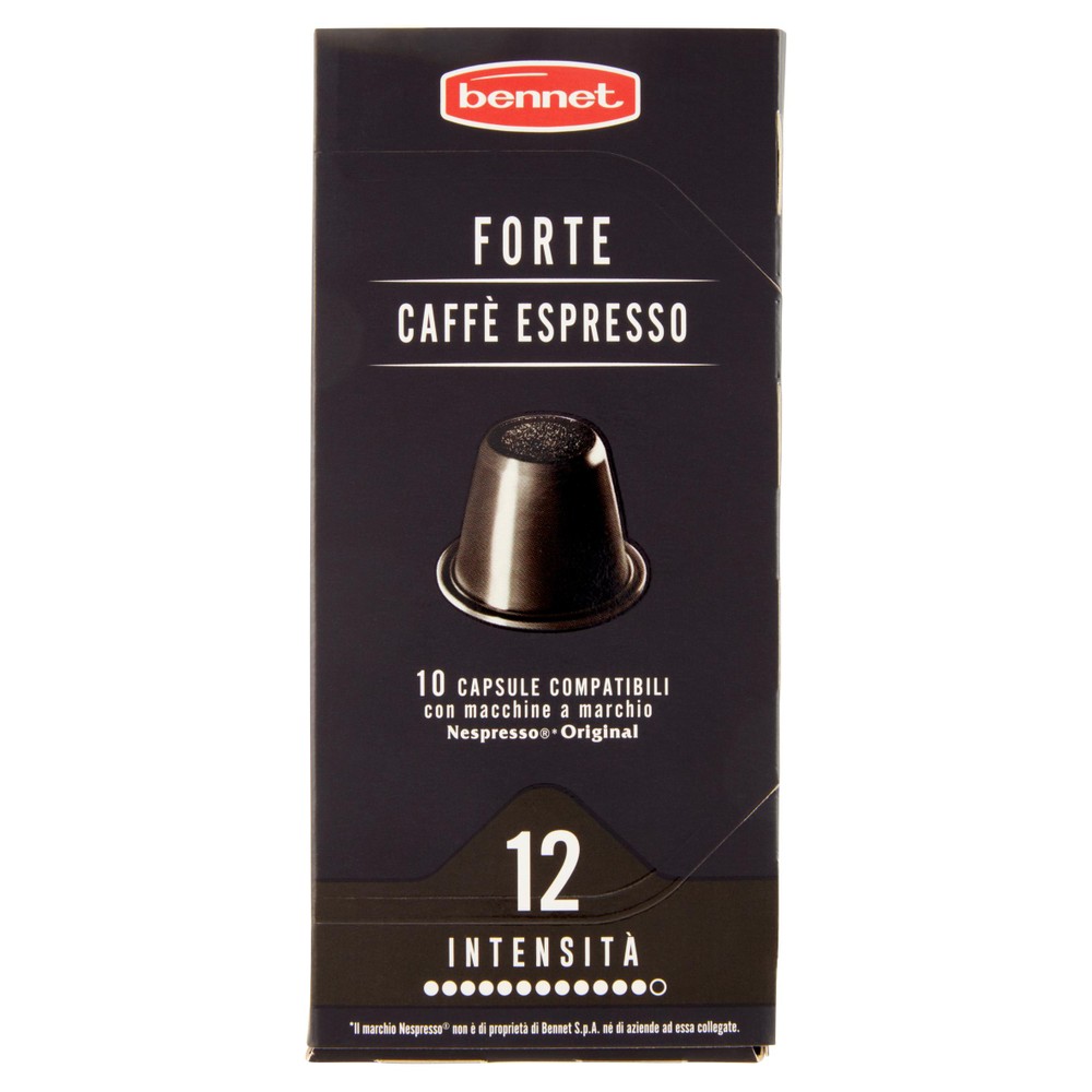 Bennet Caffe' Forte Capsule Compatibili Nespresso, Conf.10 Capsule