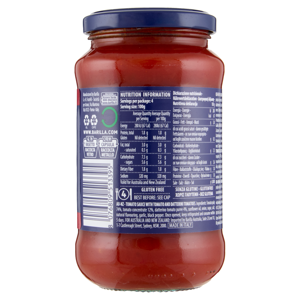 Sugo Di Pomodoro E Pomodori Datterini Senza Glutine Barilla - Foto 3