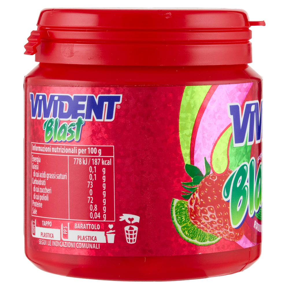 Vivident Blast Fruit Chewing Gum Ripieno Gusto Fragola