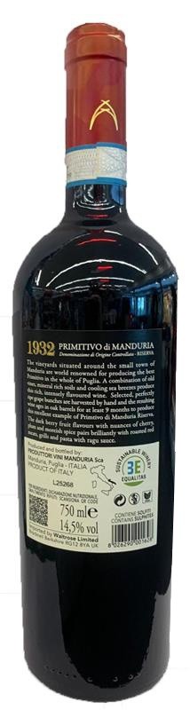 Vino Rosso Primitivo Di Manduria Doc Riserva - Foto 2