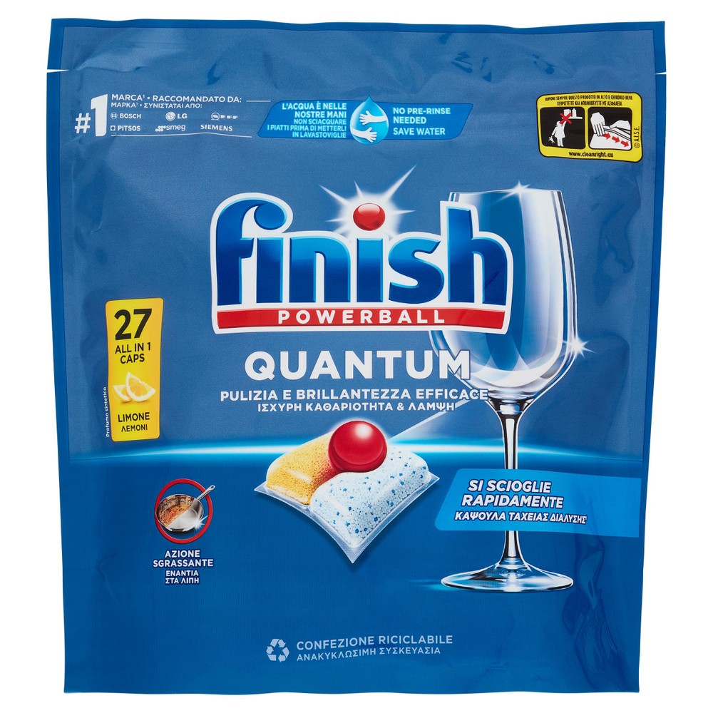 Tabs Lavastoviglie Limone 27 Lavaggi Quantum Finish Power Ball - Foto 1