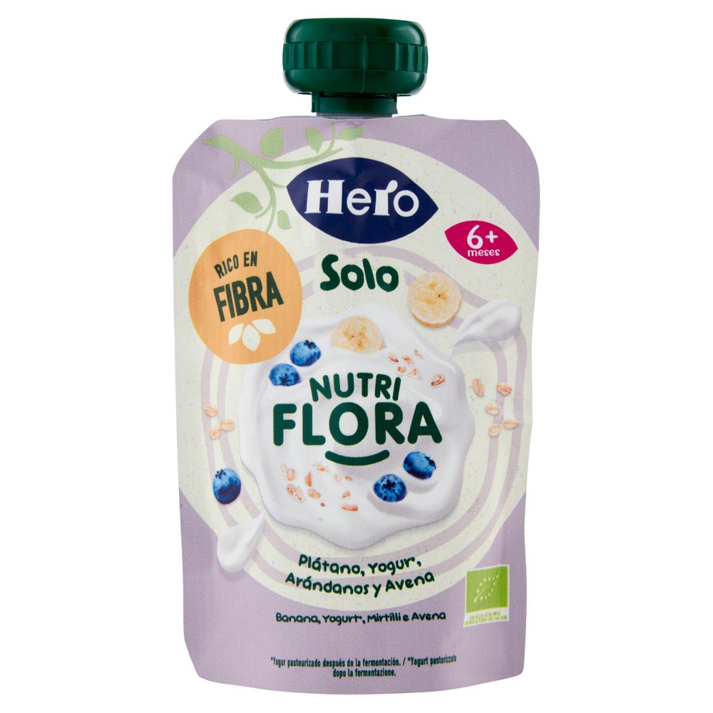 Pouch Nutriflora Yogurt Banana-Avena-Mirtillo Hero Solo