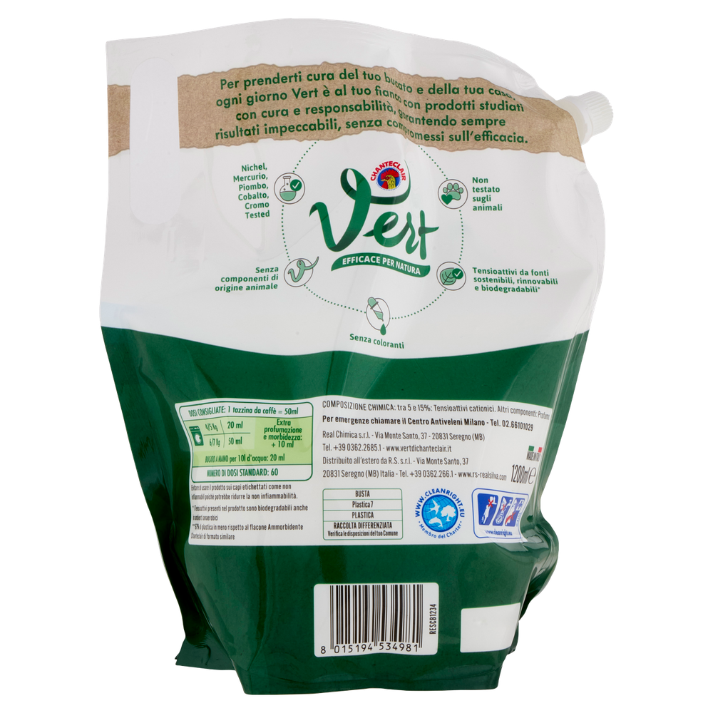 Ecoricarica Ammorbidente Concentrato Chanteclair Vert Eucalipto- Fresia - Foto 3