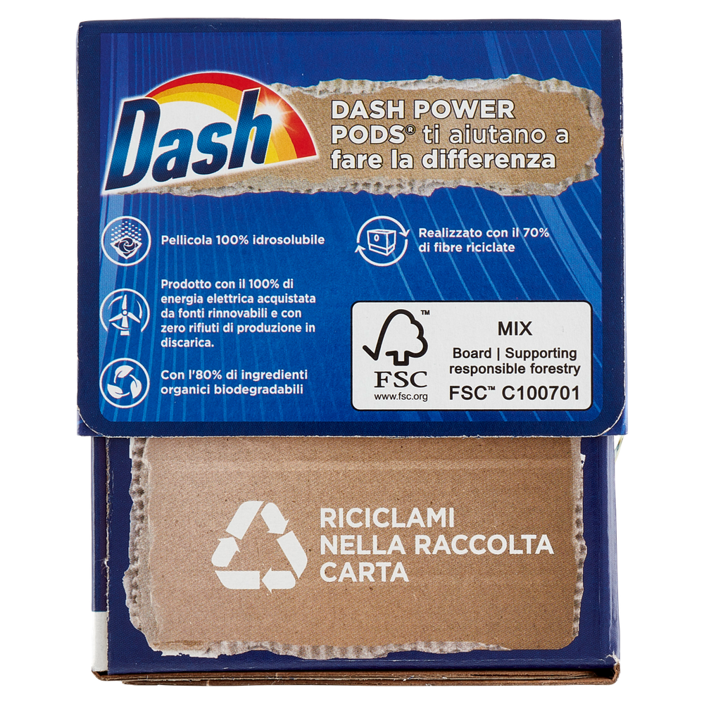 Dash Power Pods Detersivo Lavatrice In Capsule, Azione Anti-Odore, 19