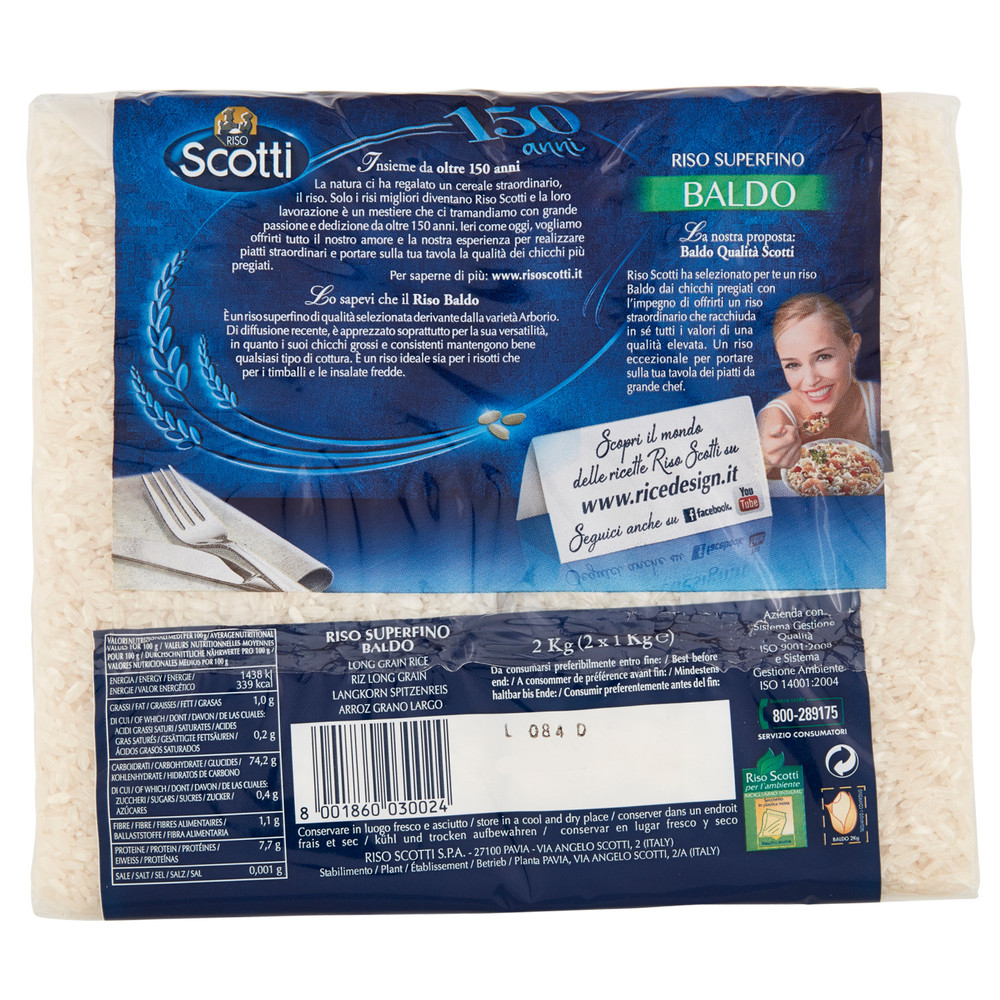 Riso Superfino Baldo Per Risotti, Timballi, Insalate 2x1kg Riso Scotti - Foto 3