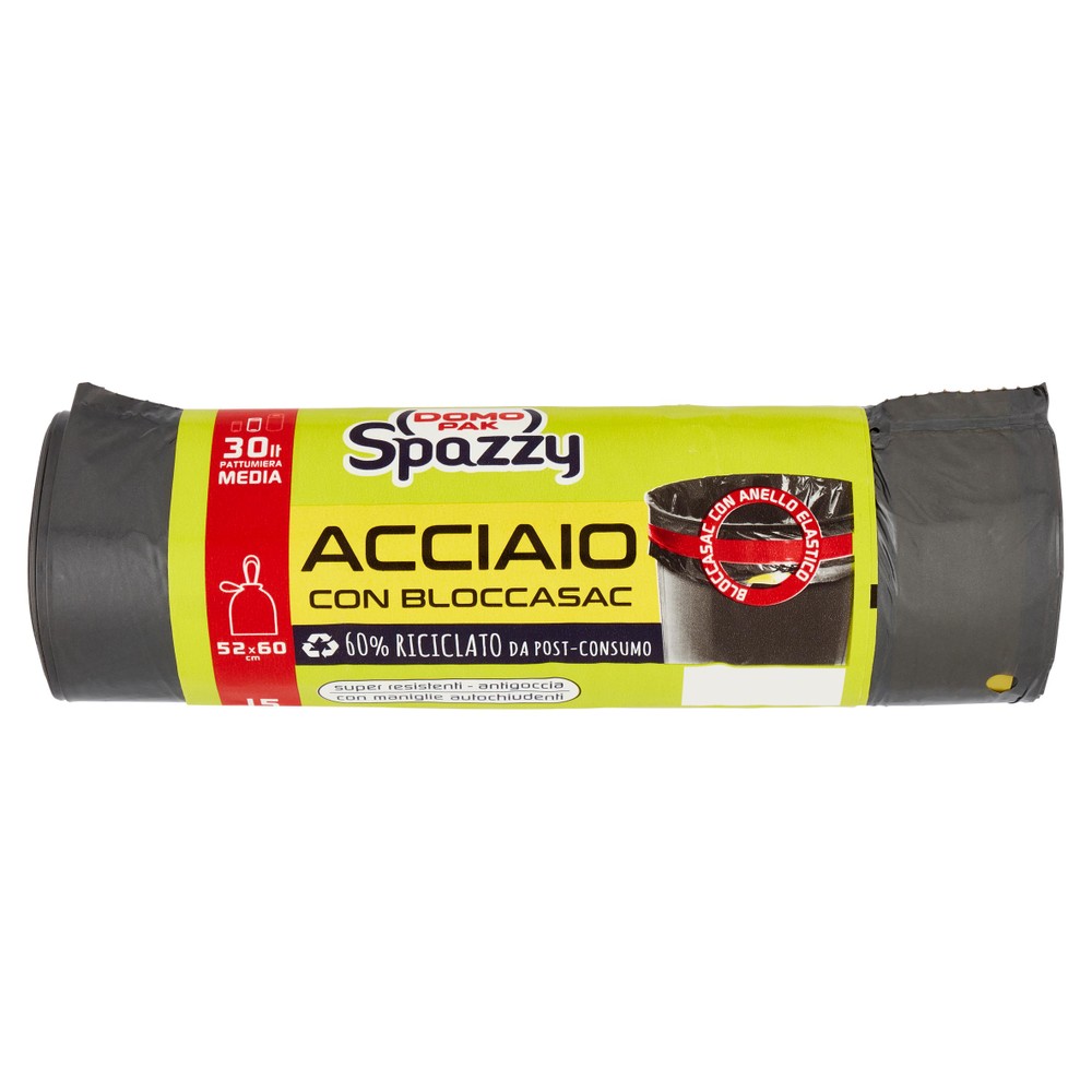 Sacchi Immondizia Acciaio Domopak Spazzy Lt.30 - Foto 1