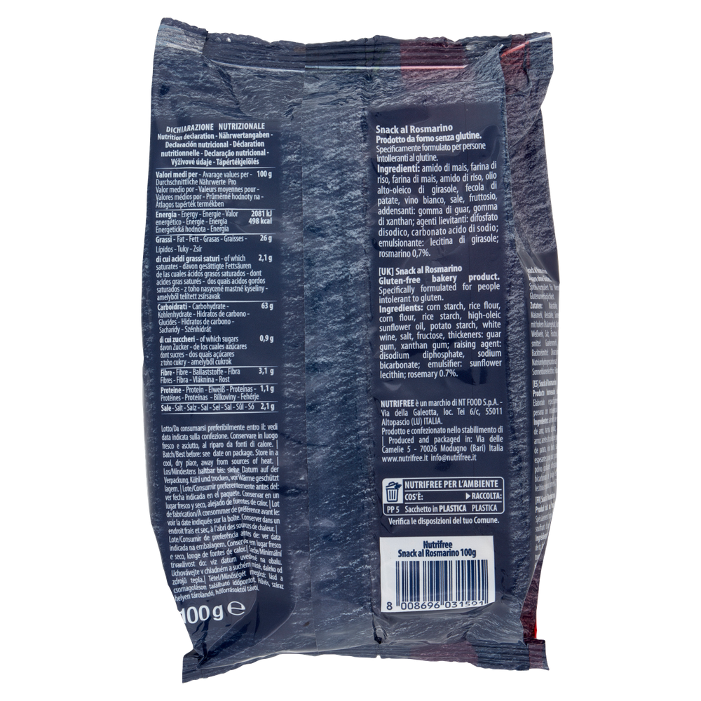 Snack Gusto Rosmarino Senza Glutine Nutrifree - Foto 3
