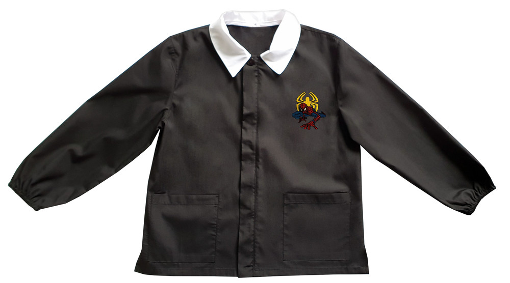 Casacca Scuola Bambino Con Cerniera 10 Anni Nero Ricamo Spiderman - Foto 1