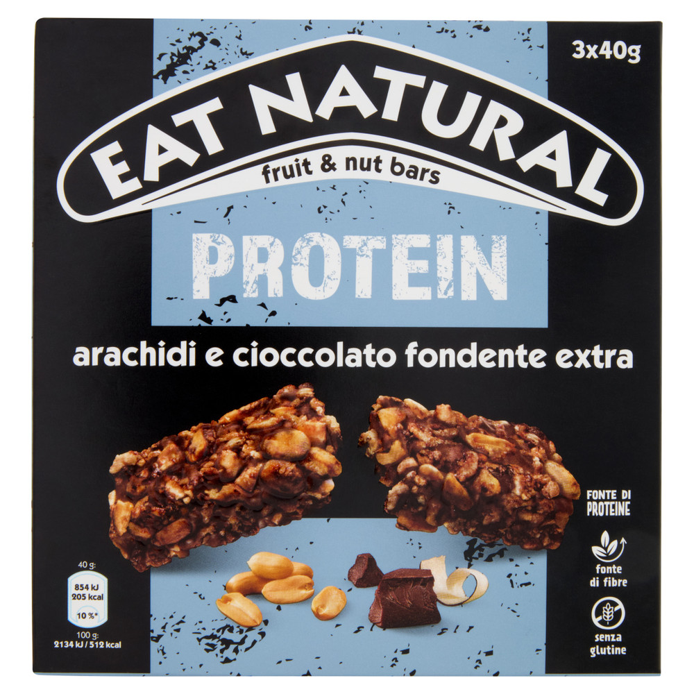 Barrette Proteiche Arachidi E Cioccolato Fondente 3x40g Eat Natural - Foto 1
