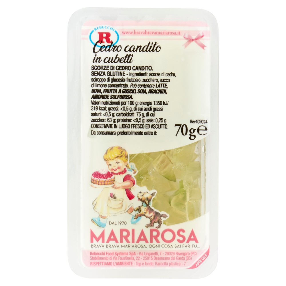 Cubetti Di Cedro Candito Delizie Di Frutta Senza Glutine Mariarosa - Foto 1