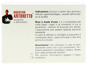 Digestivo Antonetto Antiacidita' E Reflusso Compresse