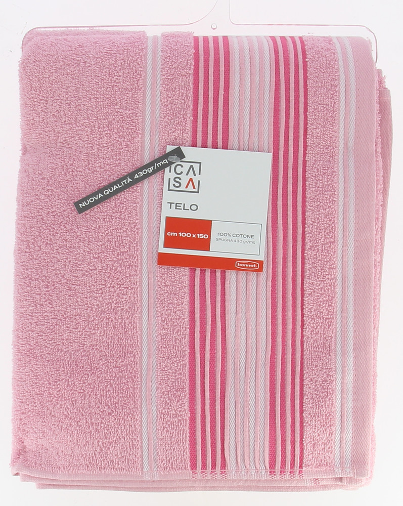 Telo Spugna Bordo Jacquard Cm100x150 Rosa Casa - Foto 1