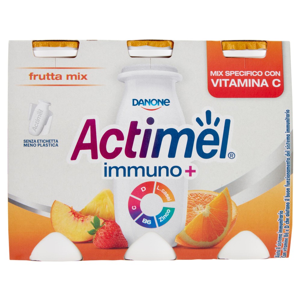 Yogurt Da Bere Ricco Di Vitamine Frutta Mista 6x100ml Actimel Immuno+