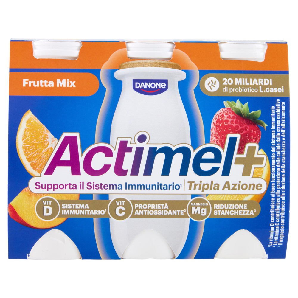 Yogurt Da Bere Ricco Di Vitamine Frutta Mista 6x100ml Actimel Immuno+ - Foto 1