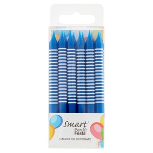 12 Candeline Righe Azzurre - Foto 1