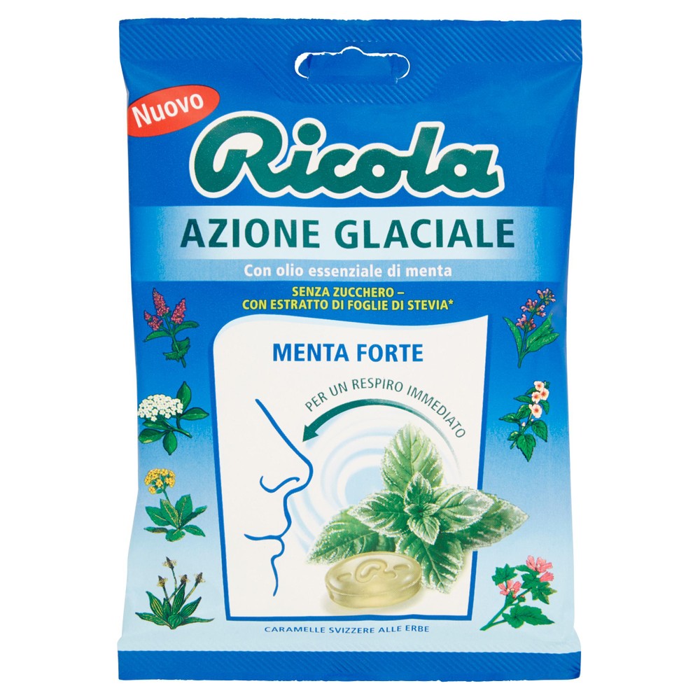 Caramelle Azione Glaciale Alla Menta Forte Senza Zucchero Ricola - Foto 1